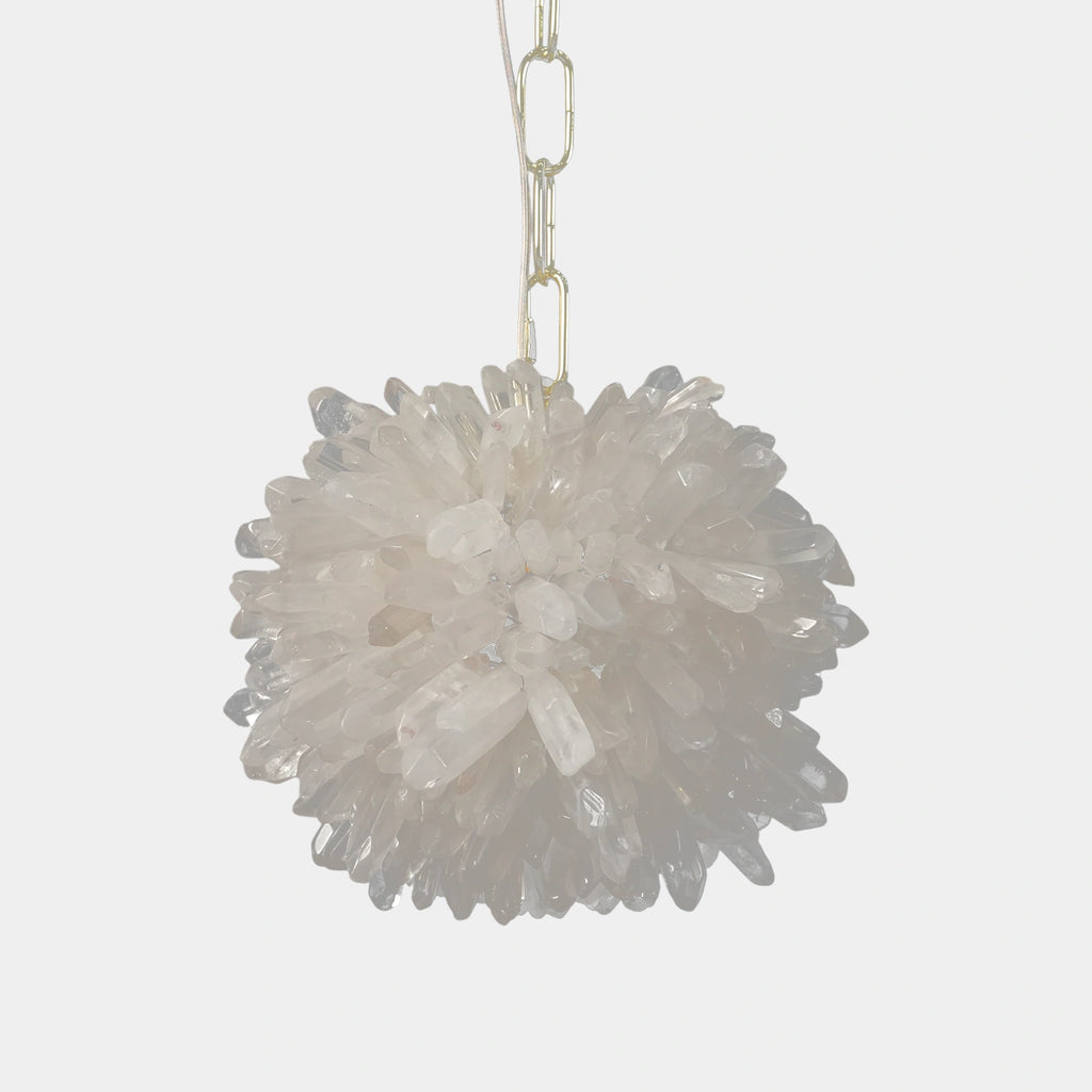 Spherical rock crystal chandelier