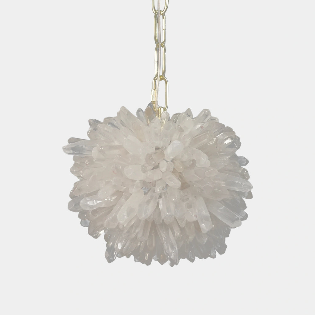Spherical rock crystal chandelier