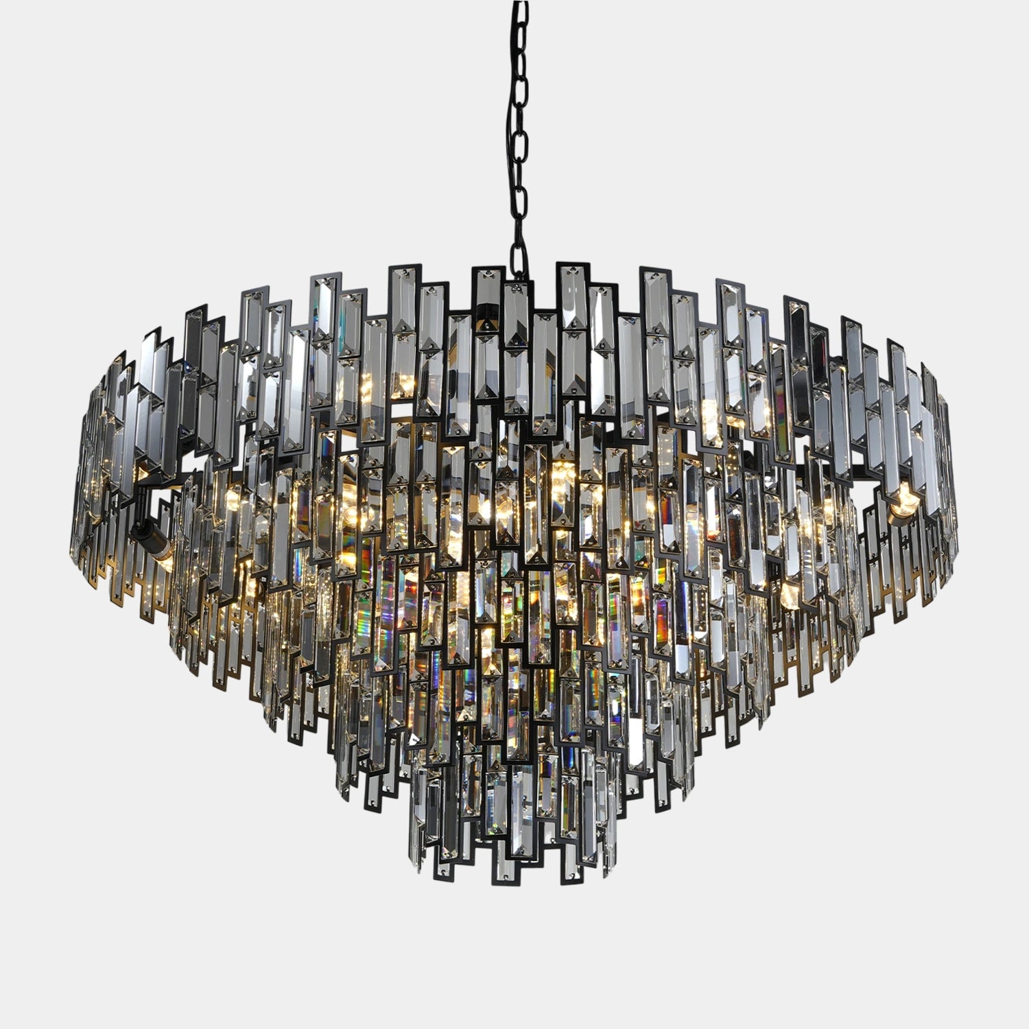 Modern Chandelier Black Round K9 Crystal Chandelier