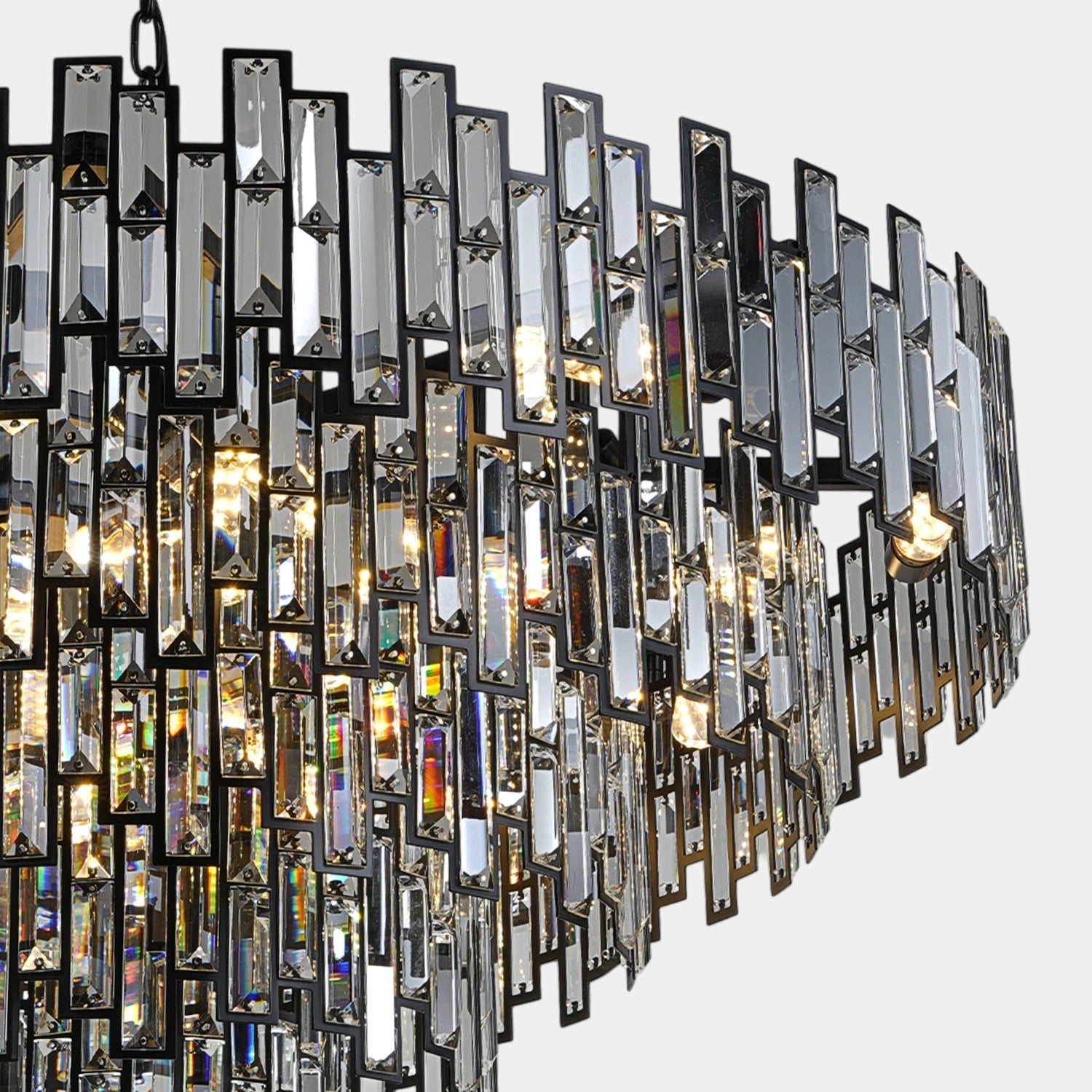 Modern Chandelier Black Round K9 Crystal Chandelier